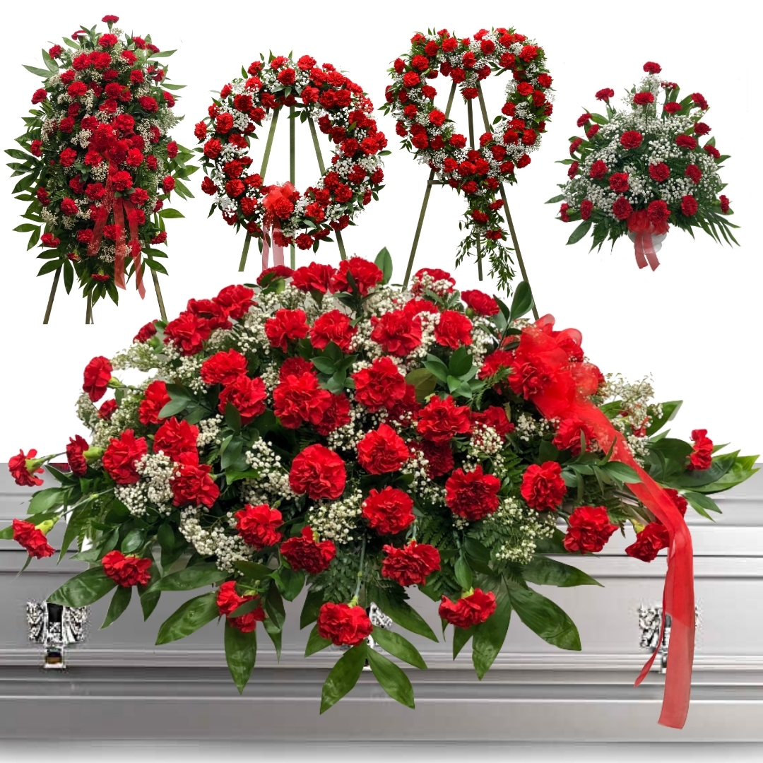 Red Carnation 5 piece set