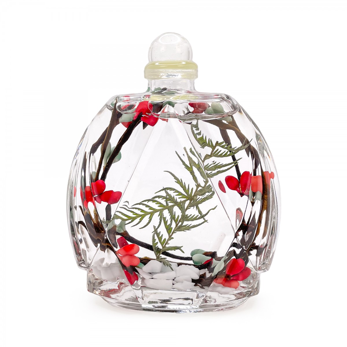 Lifetime Candle - Coral Berry Cut Glass