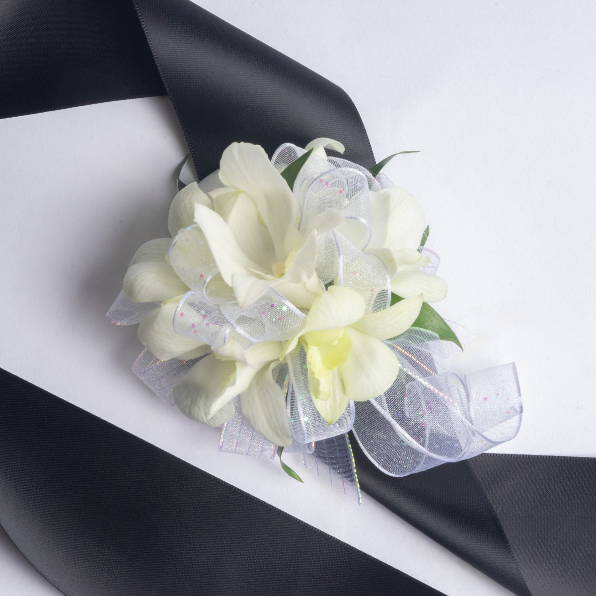White Dendrobium Orchid Corsage