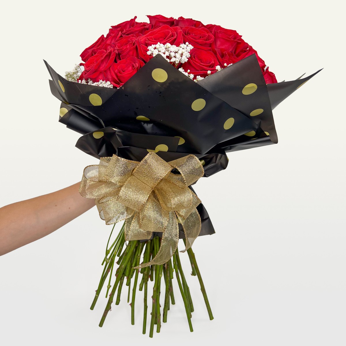 3 Dozen Roses & Baby's Breath Round Wrap - Image 2