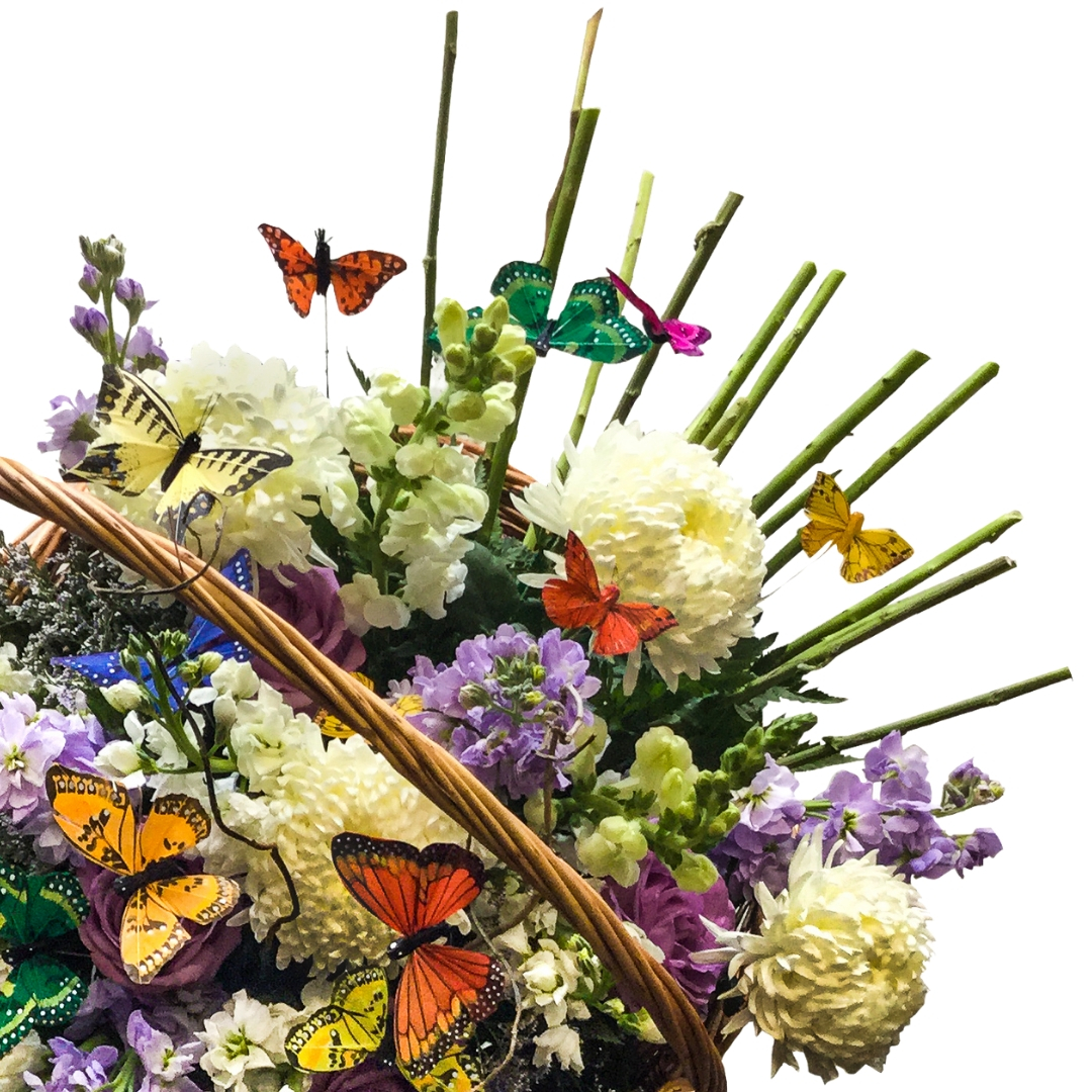 Butterfly Garden Standing Basket - Image 3
