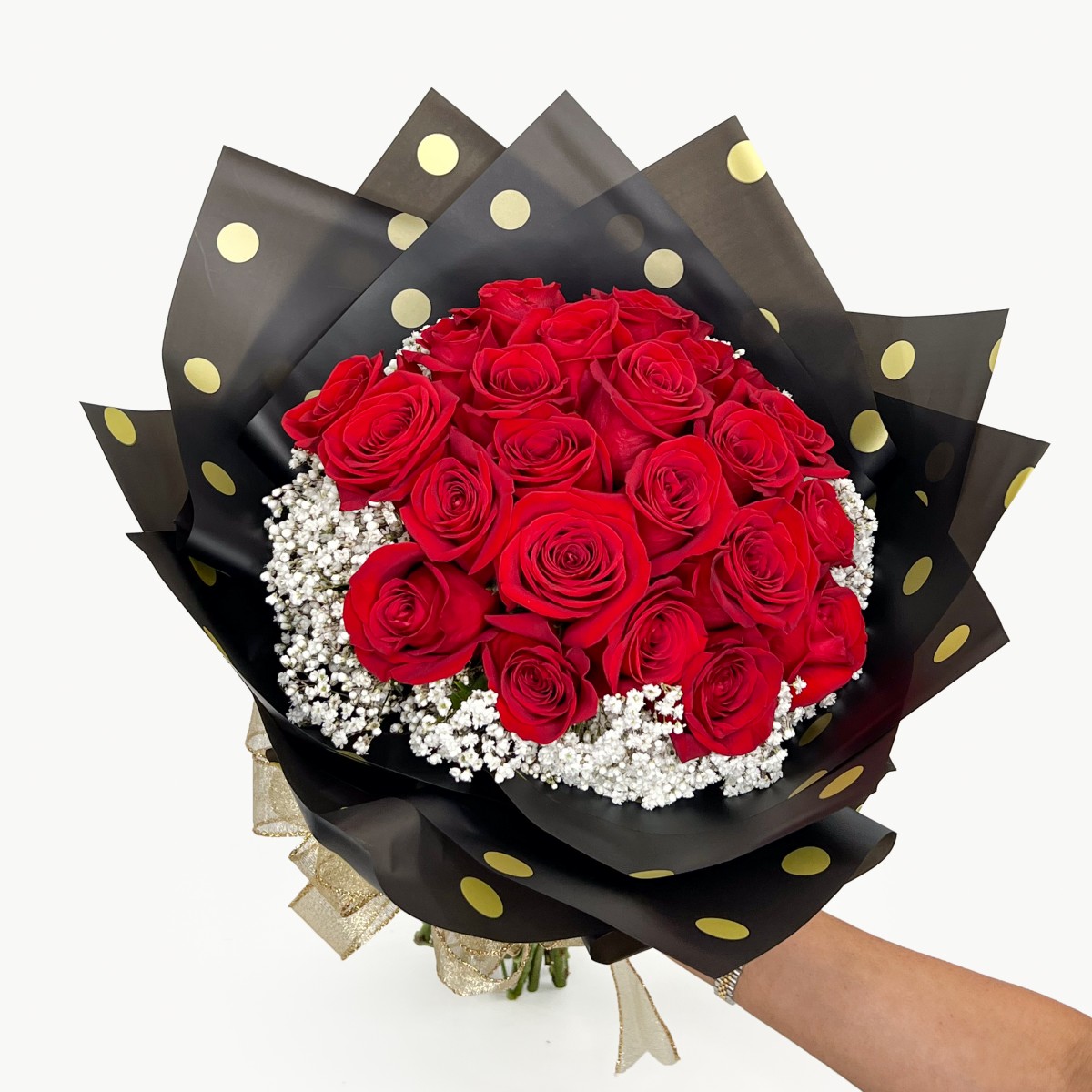2 Dozen Roses & Baby's Breath Round Wrap - Image 3