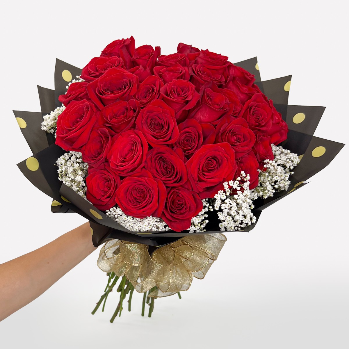 3 Dozen Roses & Baby's Breath Round Wrap - Image 3